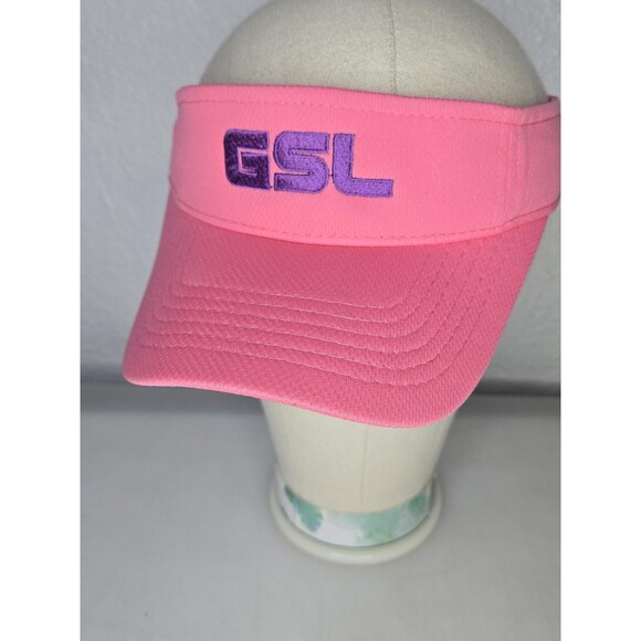 Sport-Tek Hat Cap Strap Back Polyester Athletic Womens Pink Solid Visor Golf - Picture 1 of 7